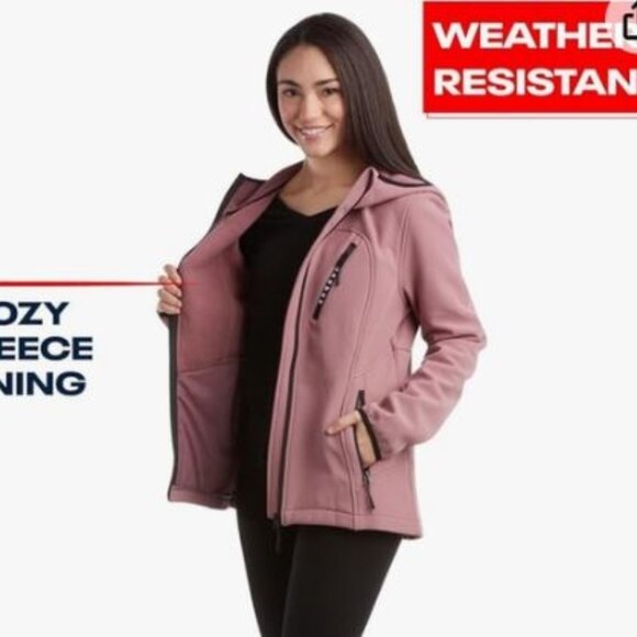 Reebok NWT Outerwear Fleece-Lined Jacket - Dusty Rose Sz S - Picture 3 of 15